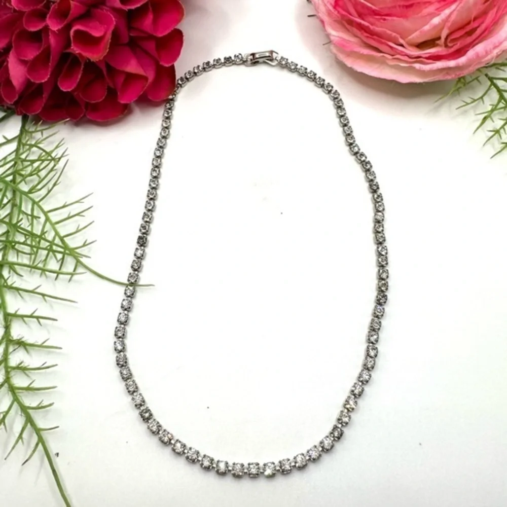 VINTAGE⚜️CORO Choker Crystal Linked Chain Necklace